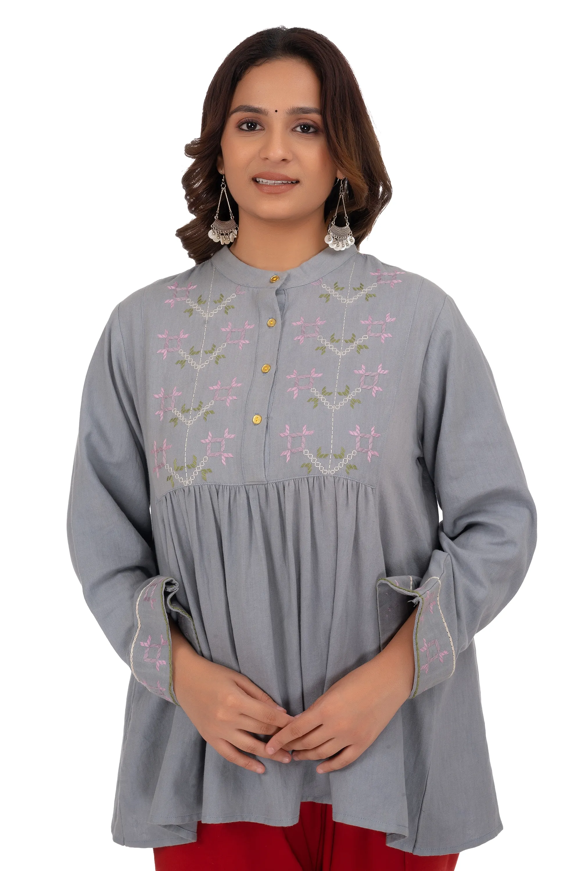 Hand Embroidery light Grey