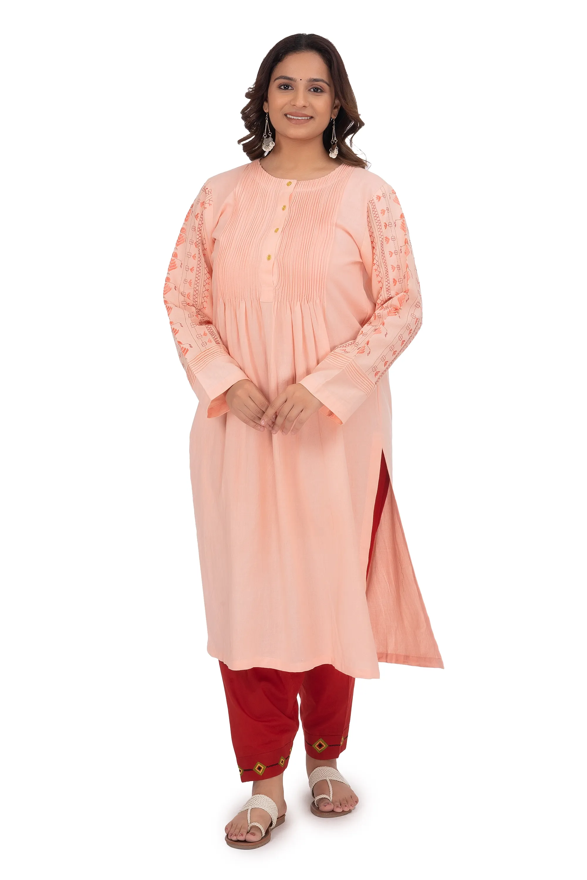 Hand Embroidery Kurta Desert Sand