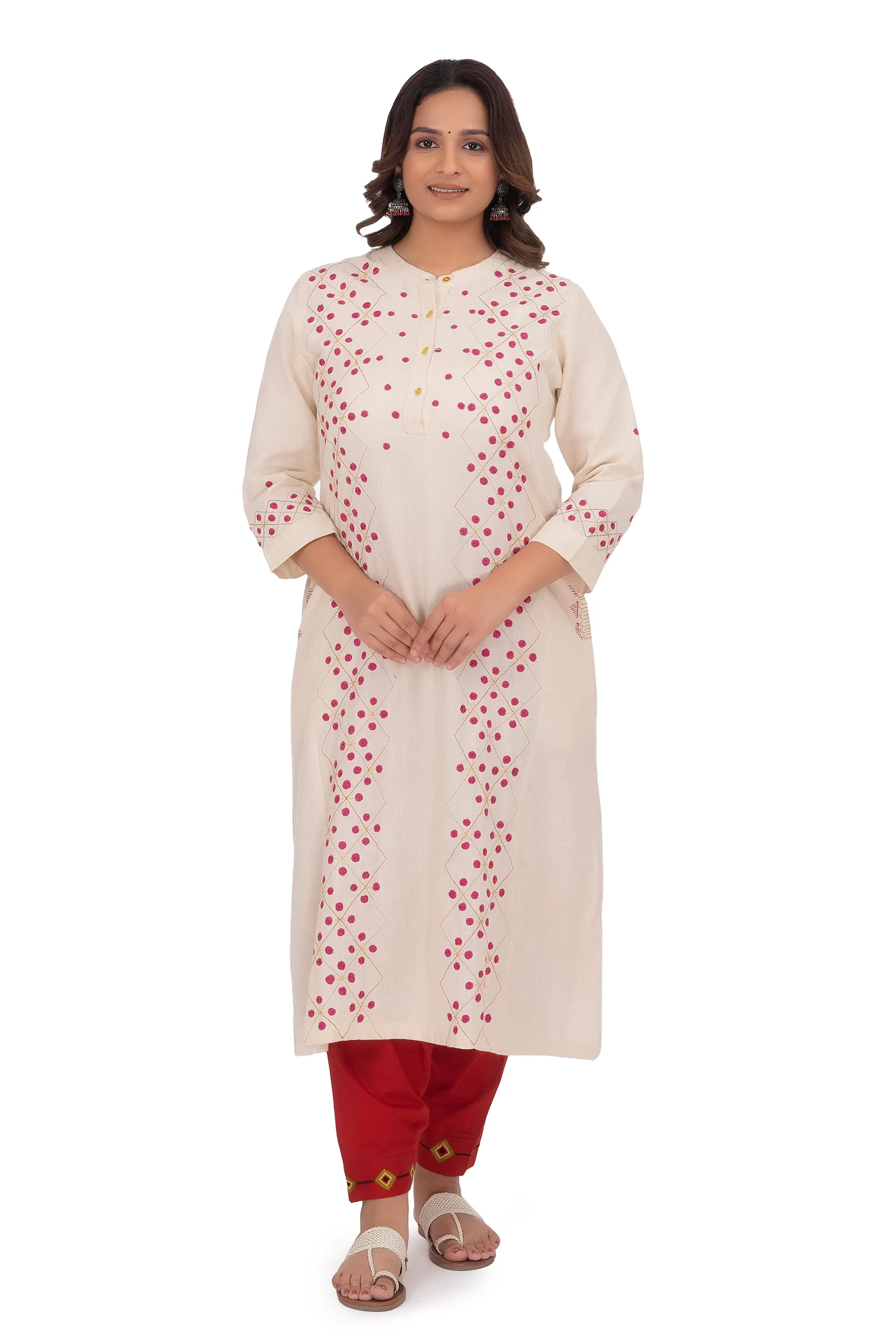 Hand Embroidery Kurta Bone