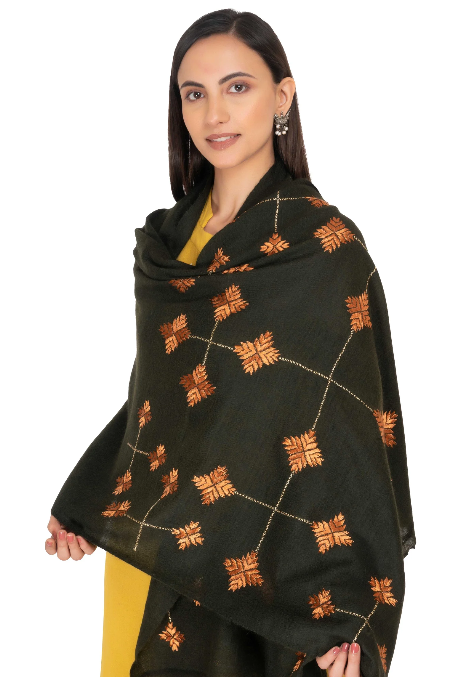 Hand Embroidered Shawl Dark Slate Gray