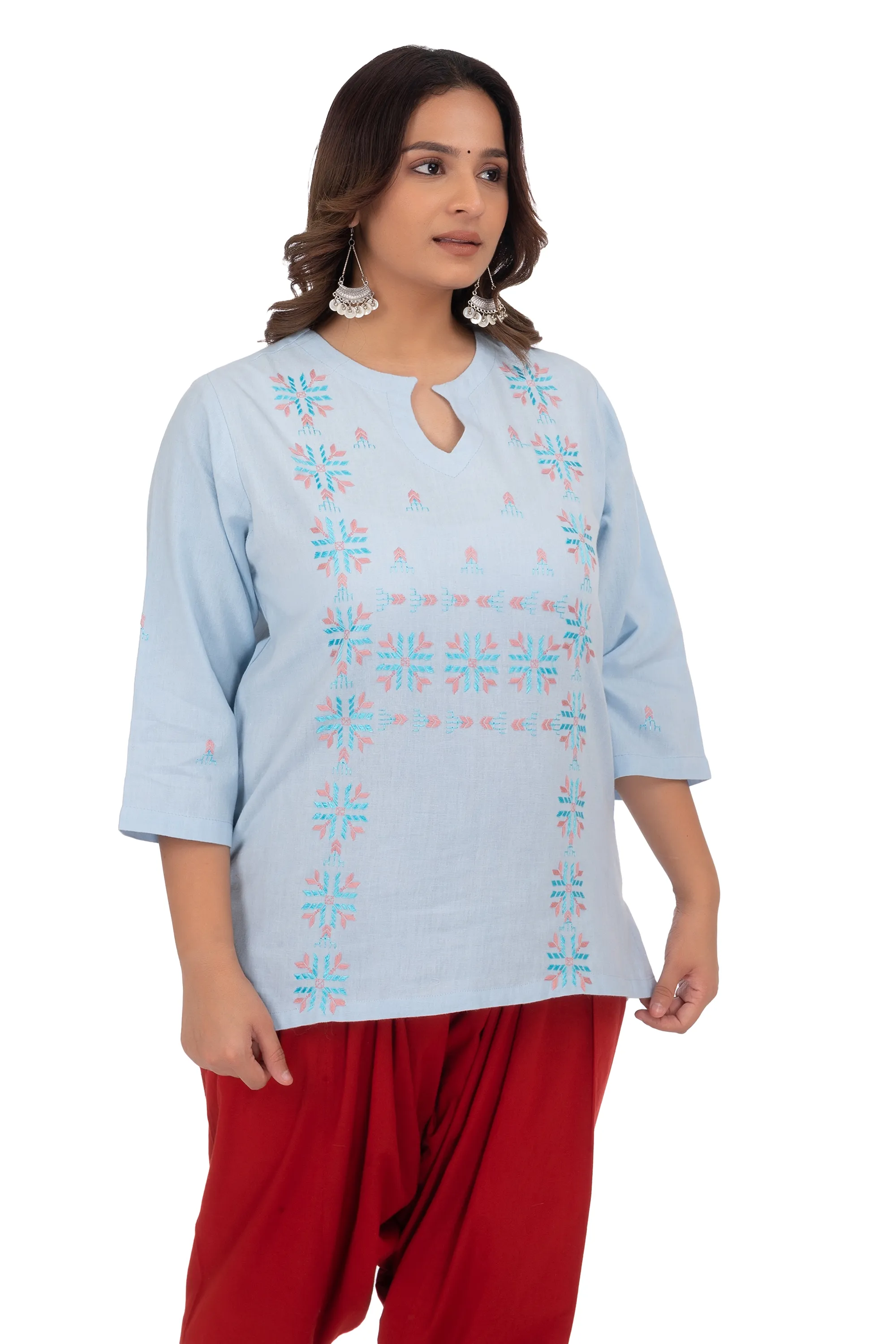 Hand Embroidery Kurta Lavender Gray